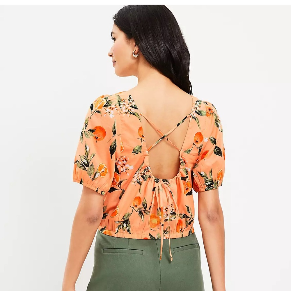 Loft Orange Pattern Cropped Top 🍊 - Picture 2 of 9